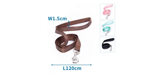 Smycz dla psa odblaskowa z imitacji nylonu 120cm